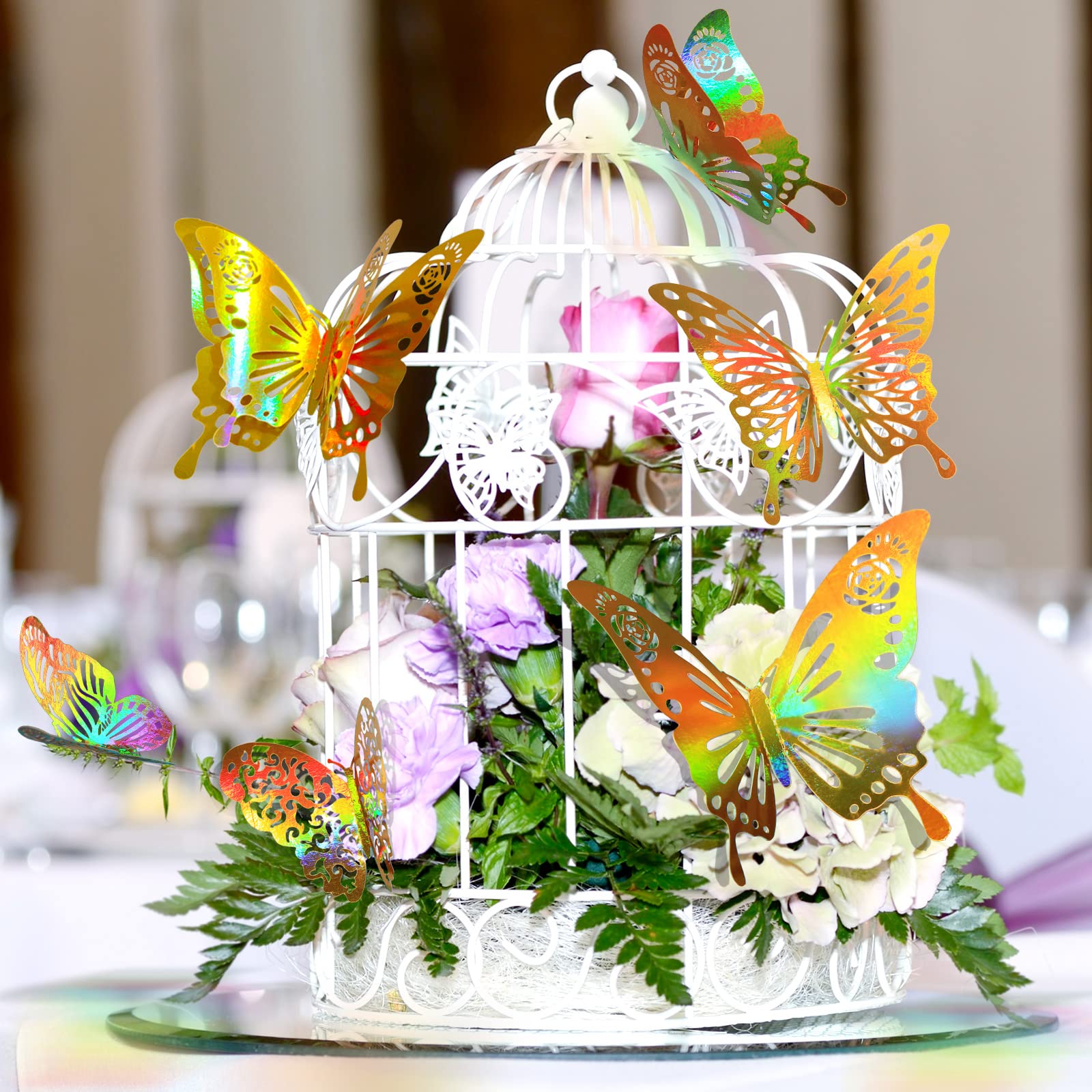HASTHIP 60pcs 3D Butterfly Stickers For Wall with Sticking Pad Decor Removable Butterfly Wall Stickers Hollow Mural Decals DIY Art Crafts for Baby Home Decor Refrigerator Decoration HASTHIP 60pcs 3D Butterfly Stickers For Wall with Sticking Pad Decor Removable Butterfly Wall Stickers Hollow Mural Decals DIY Art Crafts for Baby Home Decor Refrigerator Decoration